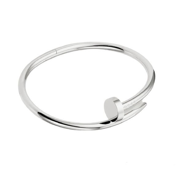 NEW Nail Cuff Bangle Bracelet in Silver - Picture 1 of 9